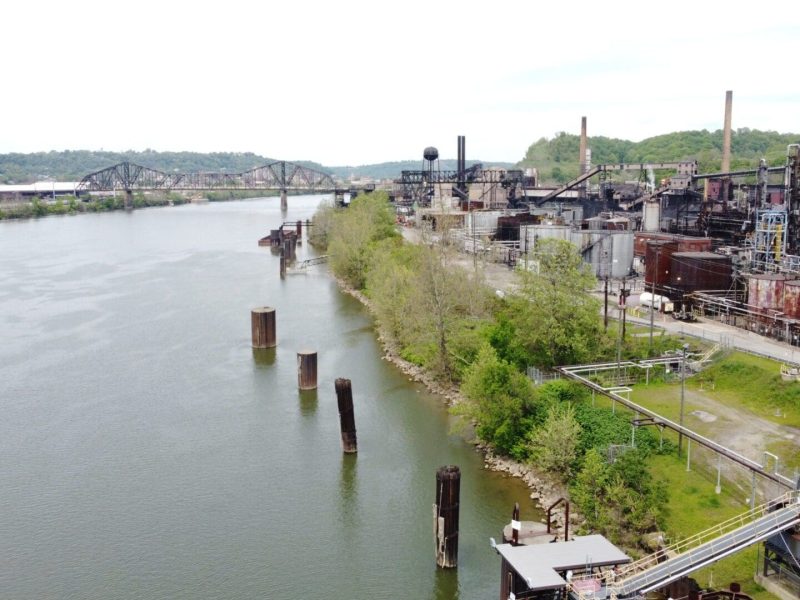 moorings at the North end of the Port of West Virginia