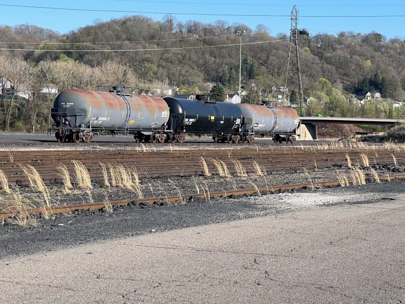 Chemical rail cars are at the Port of West Virginia rail yard.